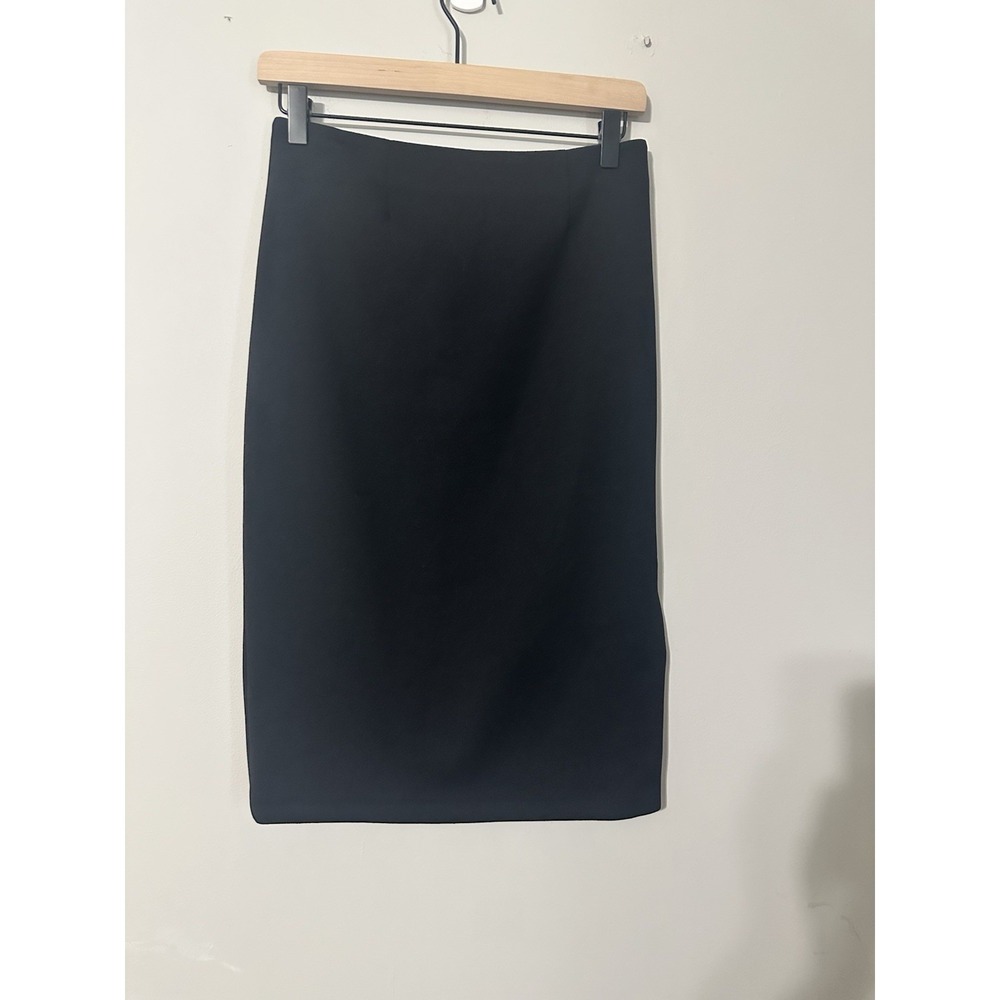 Blaque Label High Waisted Knit Pencil Skirt with Side Slit - Black - Size S
